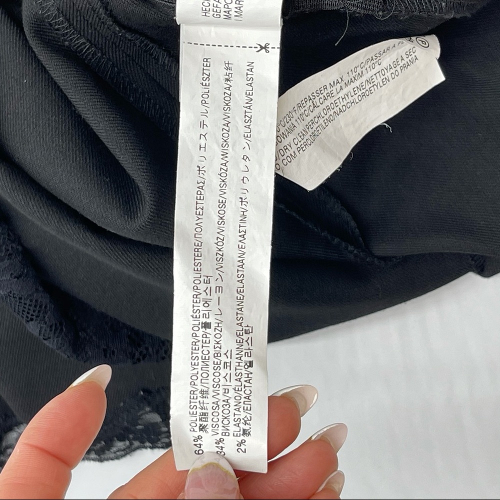 2B Bebe Black faux Leather Trim Pencil Skirt - Picture 10 of 13